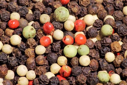 black, red, green, white peppercorn mix