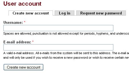 create new account form