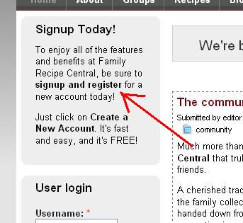 sign up and register link