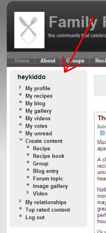 user account navigation box